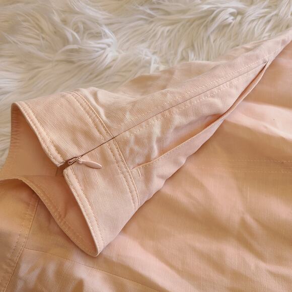 Club Monaco Culotte Linen Wide Leg Pant Cropped Porcelain Beige 10 Flowy Beach - Picture 5 of 5